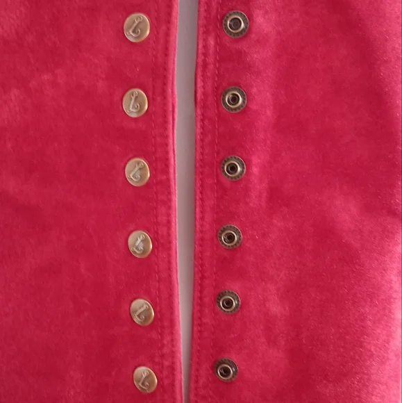 Live A Little Vintage 90's Jacket Top Red Raspberry Leather Button Down - Picture 14 of 15